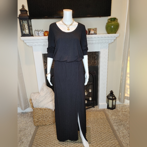 Splendid Dresses & Skirts - SPLENDID LONG SLEEVE MODAL & PIMA COTTON MAXI DRESS, BLACK M